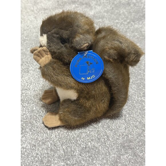 1988 Purr-Fection MJC Squirrel Stuffed Realistic Plush Vintage 10" With Tags - Picture 5 of 11